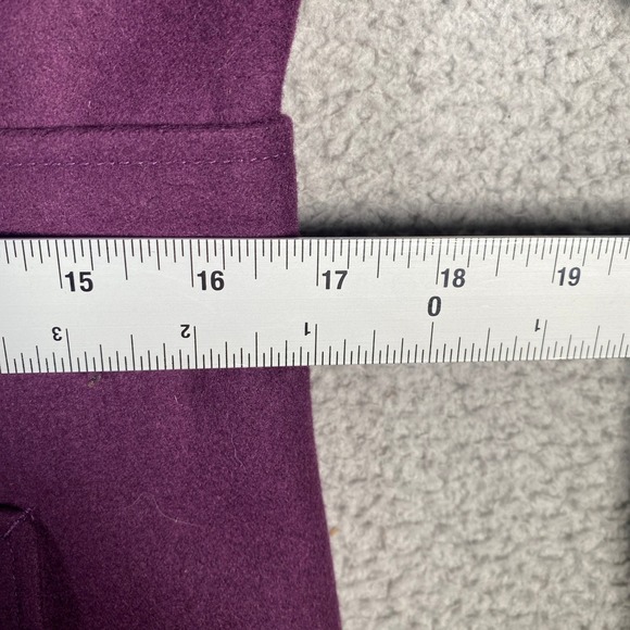 Tulle Purple Wool Blend Coat Button Front Lapel Collar Lined Women's Size L - Picture 11 of 16